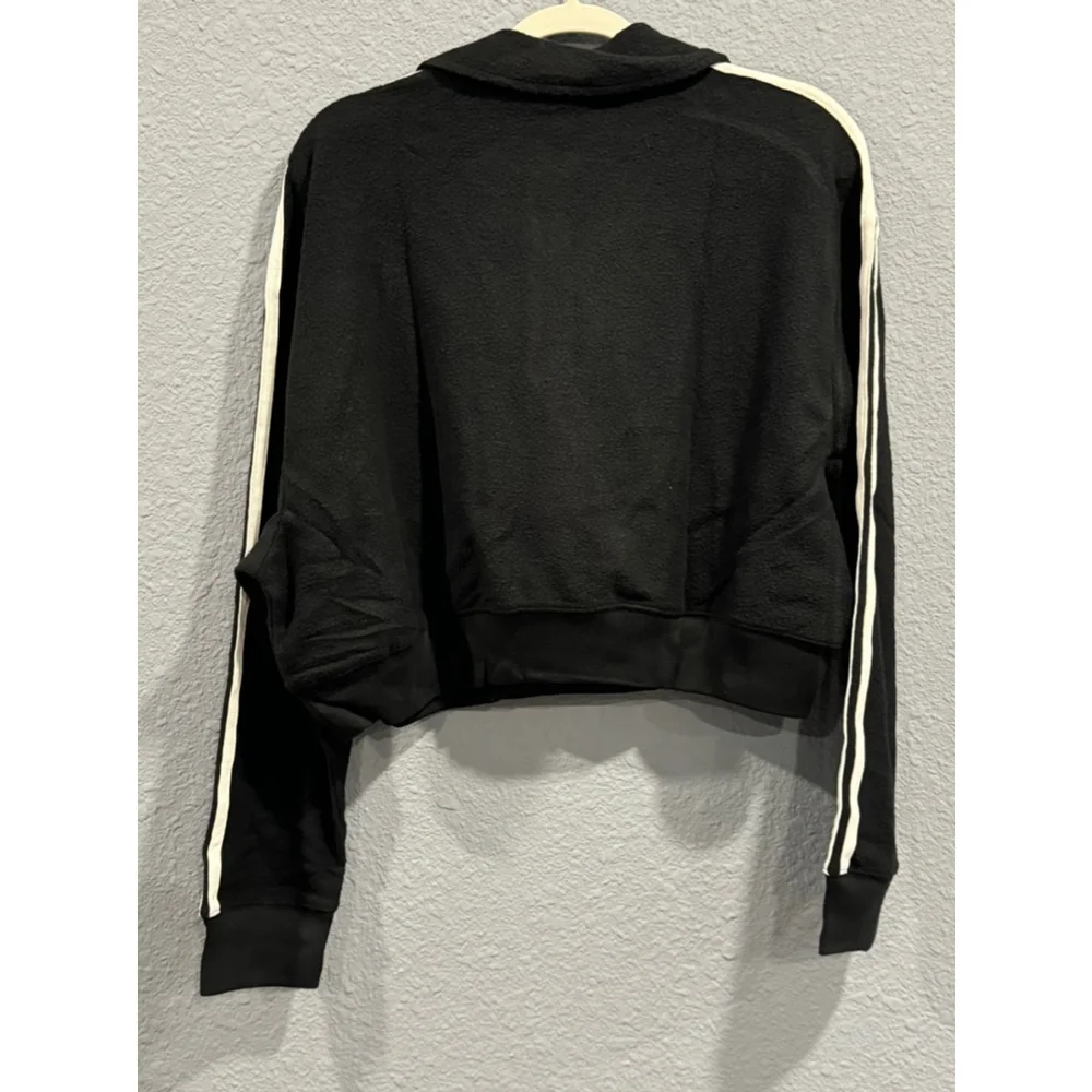 NEW PINK Black Cropped Polo Sweatshirt Size L - Picture 7 of 7